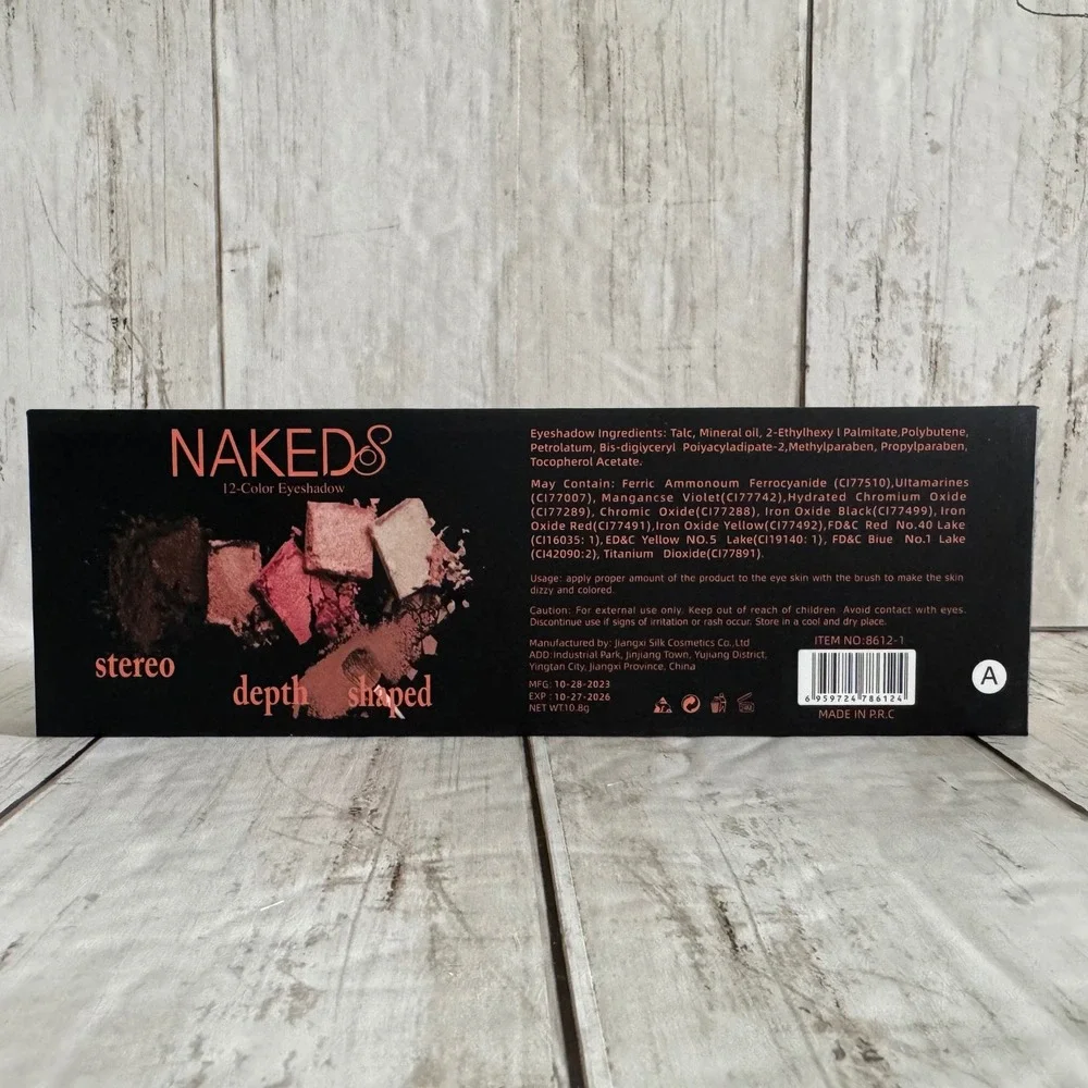 NakedS Stereo Depth Shaped 12-Color Eyeshadow Palette Warm Neutrals 8612-1